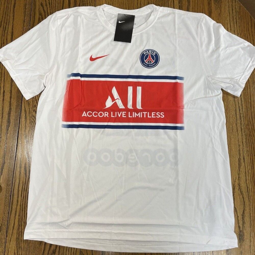 New Nike Messi Paris PSG Argentina Men's T-Shirt Jersey Size XL White World Cup